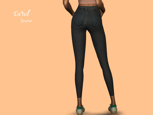 Sims 4 Carol Black Jeans by laupipi at TSR