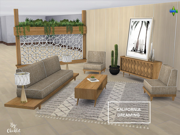 Sims 4 California Dreaming Living Room by Chicklet453681 at TSR