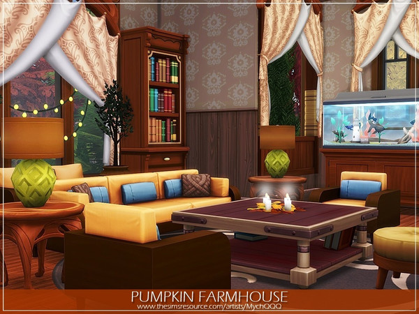 Sims 4 Pumpkin Farmhouse by MychQQQ at TSR