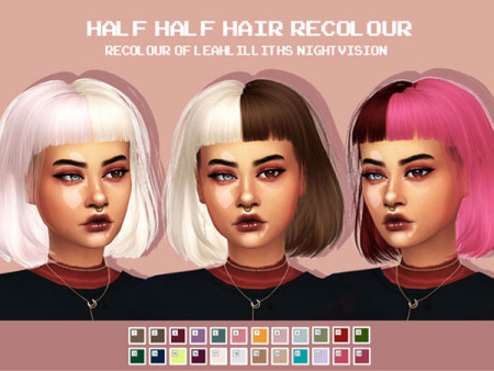 LeahLillith NightVisionHair Half Half Recolour by CosmicCC at TSR