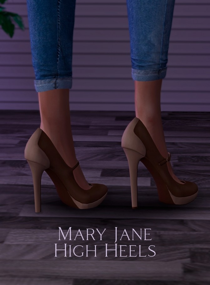 Sims 4 Mary Jane High Heels With & Without Socks at Astya96