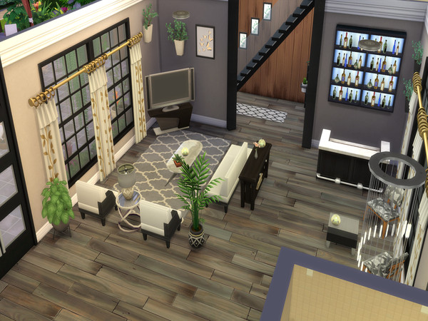 Sims 4 Industrial Studio Home by LJaneP6 at TSR