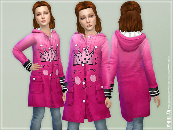 Sims 4 Cat Rain Jacket by lillka at TSR