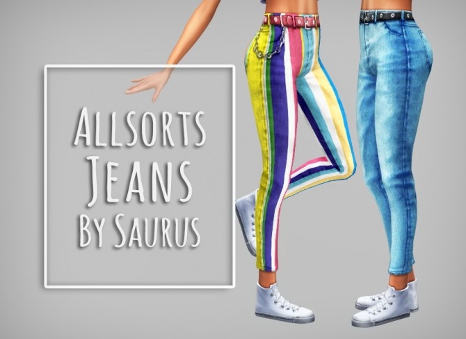 Sims 4 Punk it Up Jeans Set at Saurus Sims