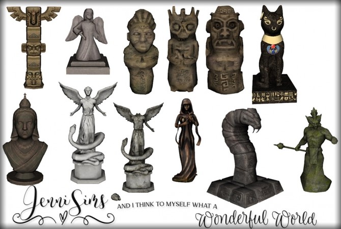 Sims 4 Decorative Statues Secretly 12 Items at Jenni Sims