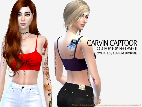 Sims 4 Crop Top Beetsweeti by carvin captoor at TSR