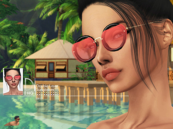 Sims 4 Double Layer Sunglasses by DarkNighTt at TSR