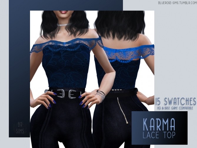 Sims 4 Karma Lace Set at BlueRose Sims