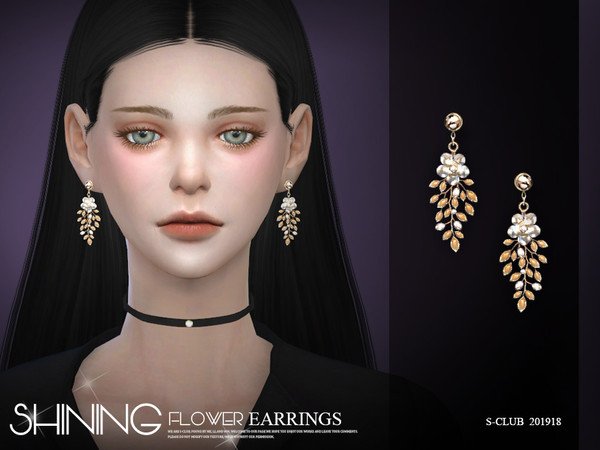 Sims 4 EARRINGS 201918 by S Club LL at TSR