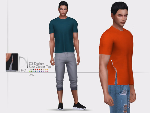 Sims 4 DS Design Side Zipper Top by DarkNighTt at TSR