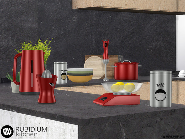 Sims 4 Rubidium Kitchen Decorations by wondymoon at TSR