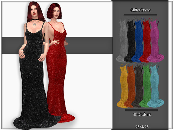 Sims 4 Glitter Dress by OranosTR at TSR