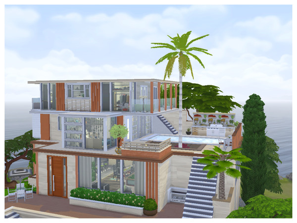 Sims 4 Modern Seaways house by Mini Simmer at TSR