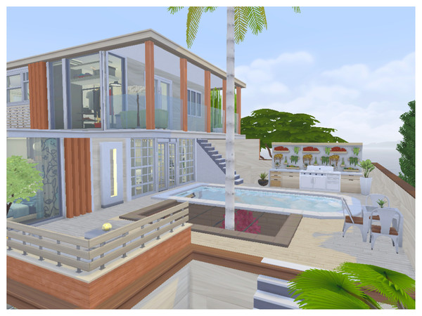 Sims 4 Modern Seaways house by Mini Simmer at TSR