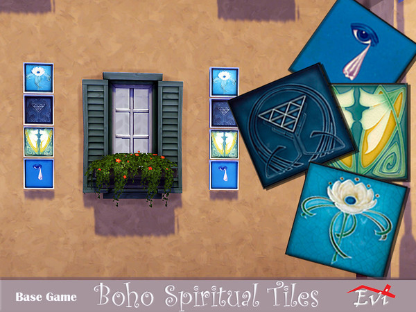 Sims 4 Boho Spiritual Tiles by evi at TSR