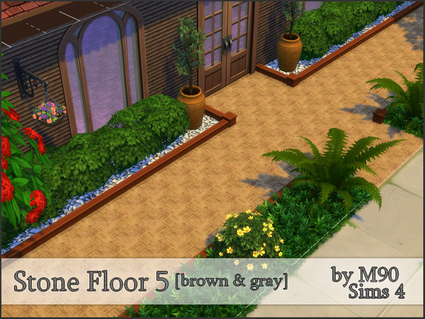 Sims 4 Stone Floor 5 brown & gray by Mircia90 at TSR
