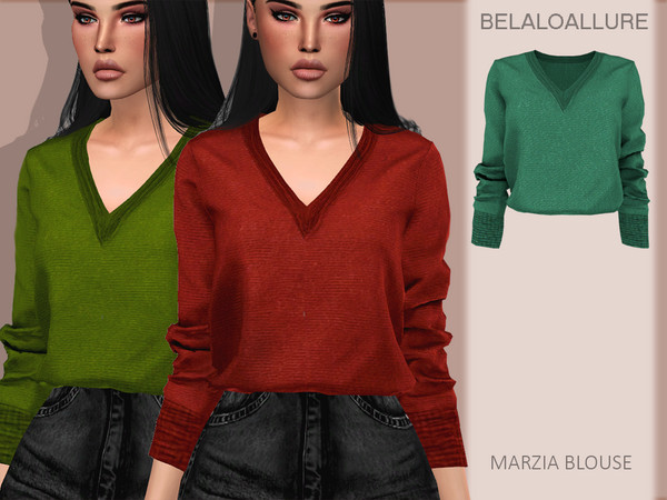 Sims 4 Belaloallure marzia blouse by belal1997 at TSR