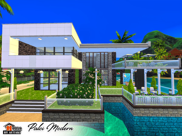Sims 4 Paloi Modern house by autaki at TSR