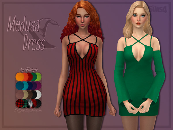 Sims 4 Medusa Dress by Trillyke at TSR
