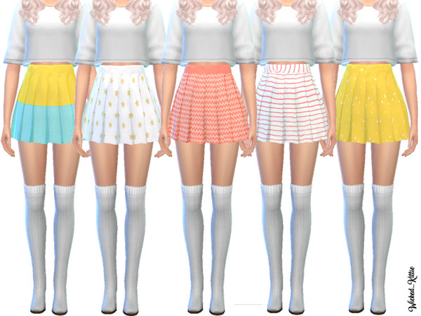Sims 4 Kawaii Pleated Skirts by Wicked Kittie at TSR