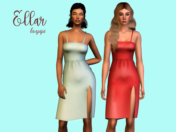 Sims 4 Ellar Dress by laupipi at TSR