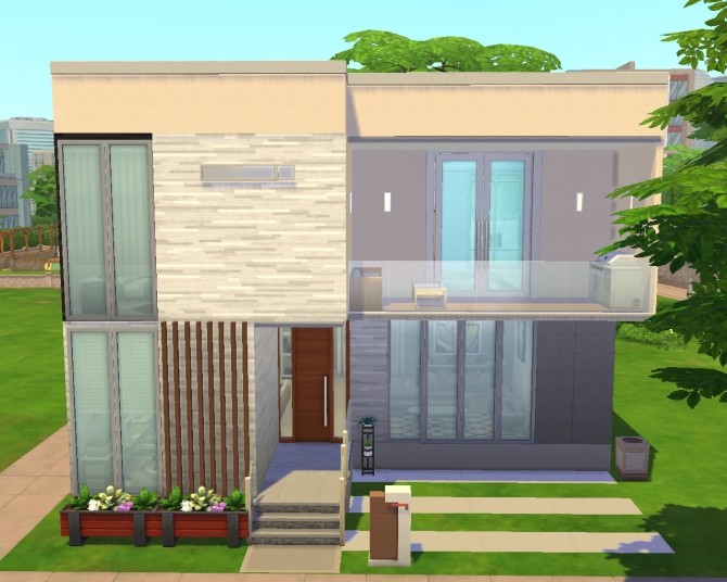 Sims 4 Modern House 2be 3ba by dustyU at Mod The Sims