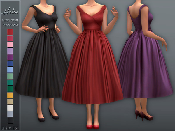 Sims 4 Helen Dress by Sifix at TSR