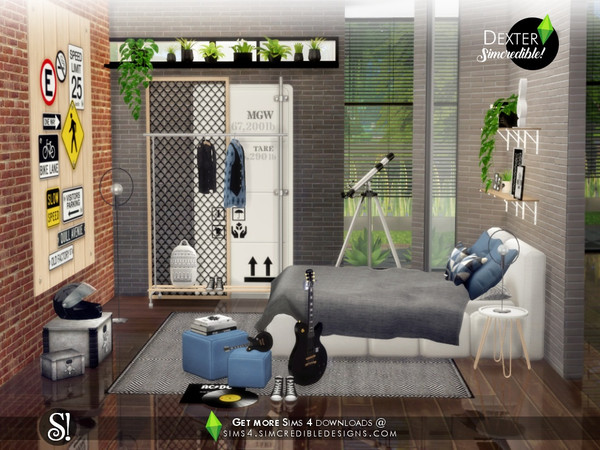 Sims 4 Dexter bedroom by SIMcredible at TSR