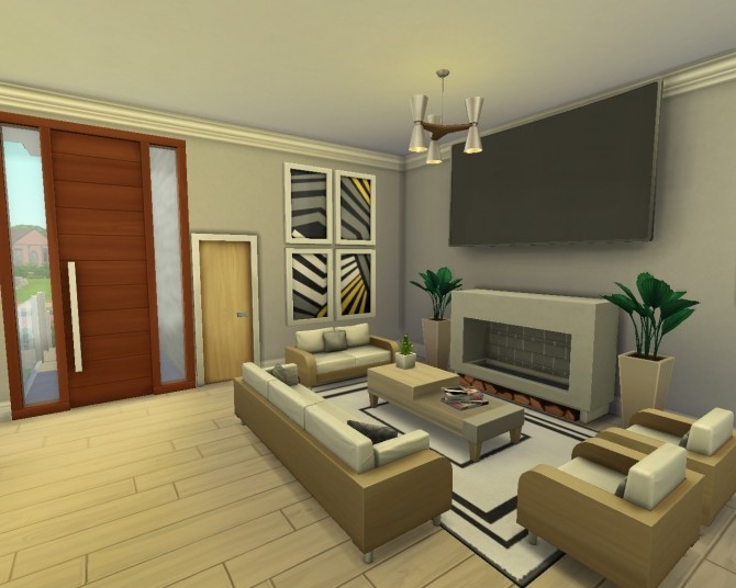 Sims 4 Modern House 2be 3ba by dustyU at Mod The Sims