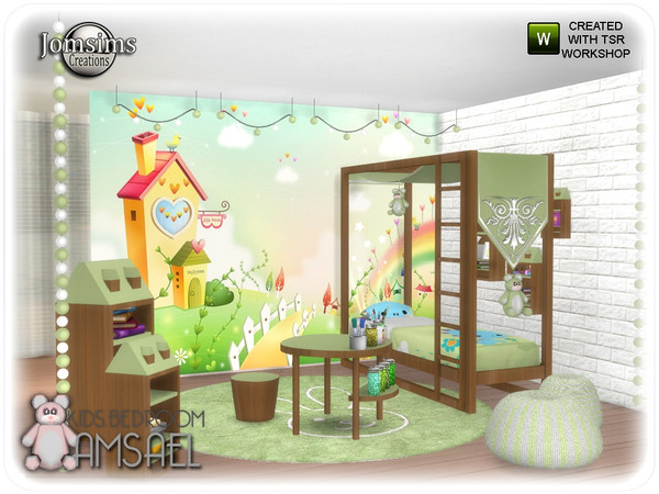 Sims 4 Amsael kids bedroom by jomsims at TSR