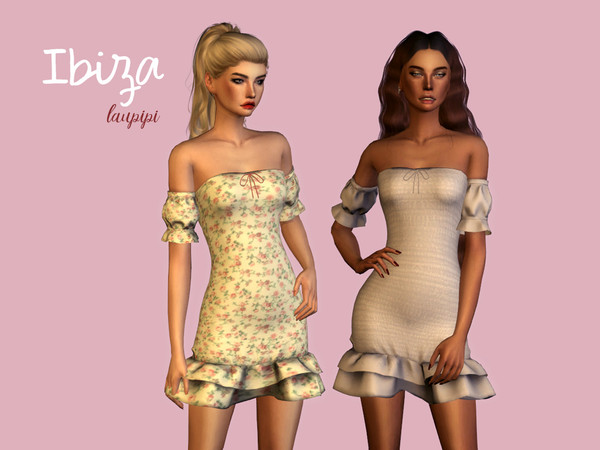 Sims 4 Ibiza Dress by laupipi at TSR