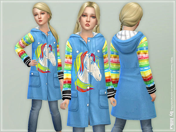 Sims 4 Pony Rain Coat by lillka at TSR