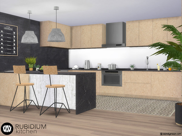 Sims 4 Rubidium Kitchen by wondymoon at TSR