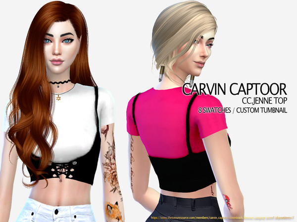 Sims 4 Jenne Top by carvin captoor at TSR