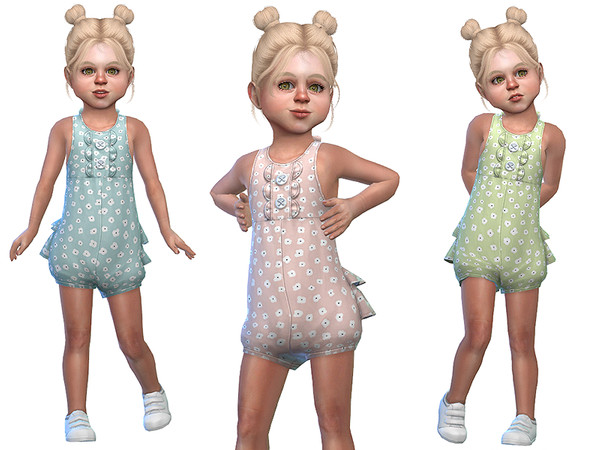 Sims 4 Ruffled Onesie for Toddler Girls by Little Things at TSR