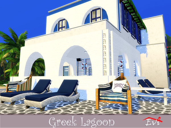 Sims 4 Greek Lagoon beach house by evi at TSR