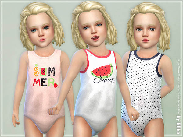 Sims 4 Toddler Sleeveless Bodysuit 02 by lillka at TSR