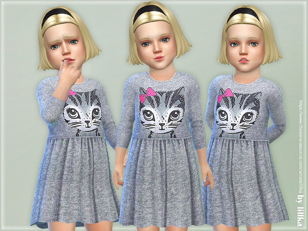Sims 4 Kitty Dress for Toddler by lillka at TSR