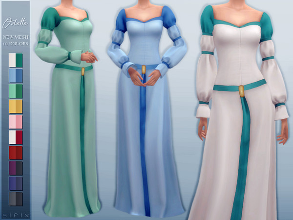 Sims 4 Odette Dress by Sifix at TSR