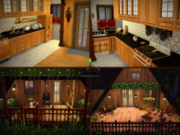 Sims 4 In the forest wooden cottage NB1392 by nobody1392 at TSR