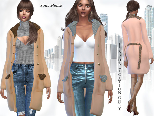 Sims 4 Womens short autumn coat by Sims House at TSR