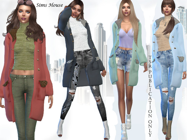 Sims 4 Womens short autumn coat by Sims House at TSR