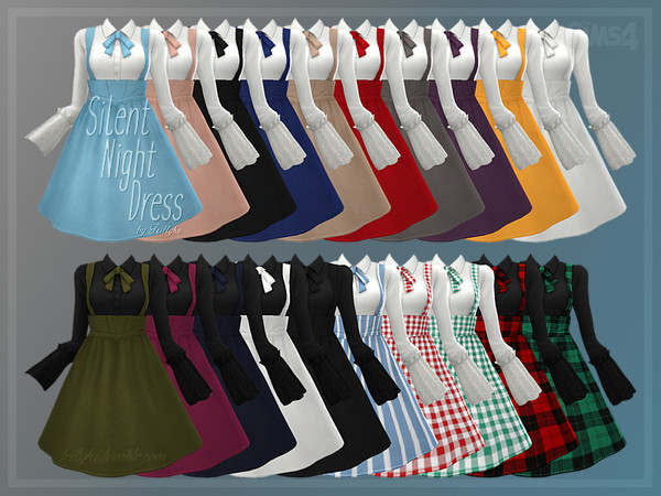 Sims 4 Silent Night Dress by Trillyke at TSR