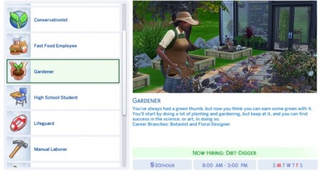 Gardener Career for Teens by sophie006 at Mod The Sims