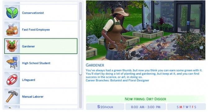 Sims 4 Gardener Career for Teens by sophie006 at Mod The Sims