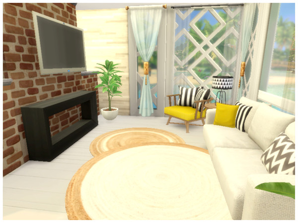 Sims 4 White houseboat by Mini Simmer at TSR