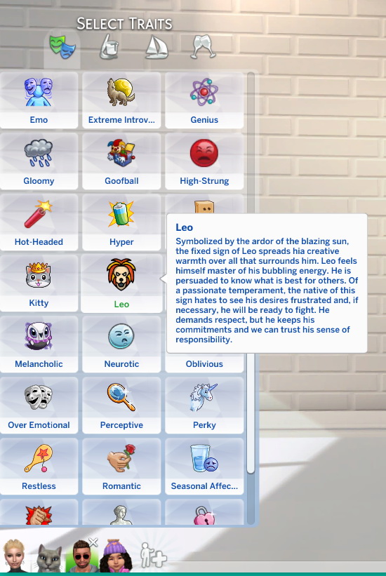 Sims 4 Leo Custom Trait by StormyWarrior8 at Mod The Sims