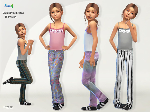 Sims 4 Childs Printed Jeans by pizazz at TSR