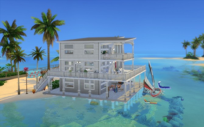 Sims 4 Beach House by halfasianbanana at Mod The Sims