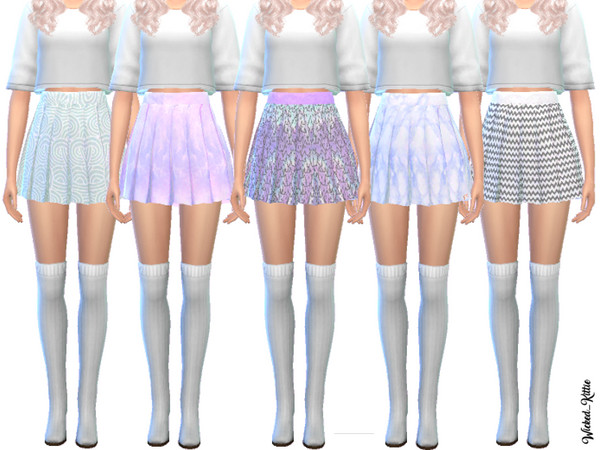 Sims 4 Kawaii Pleated Skirts by Wicked Kittie at TSR